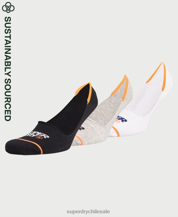 hombres Superdry blanco calcetines deportivos invisibles de algodón orgánico 2R68Z1854