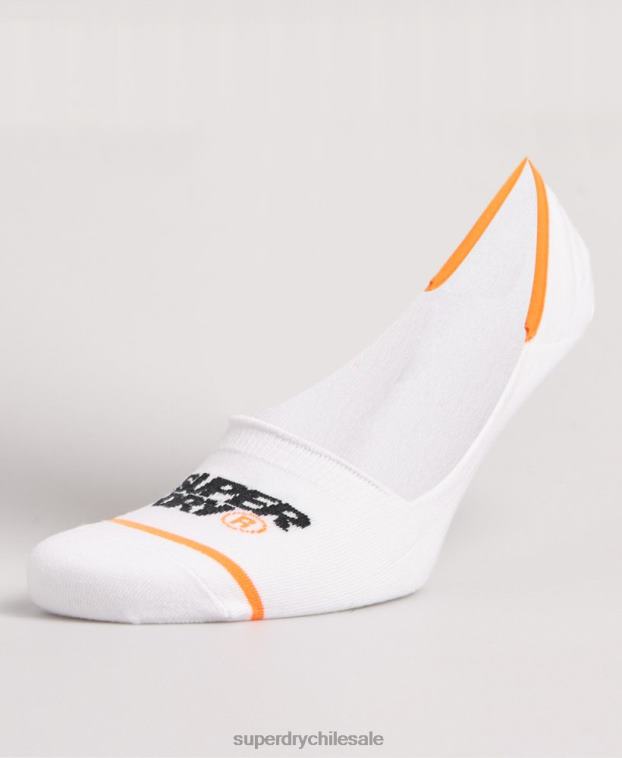 hombres Superdry blanco calcetines deportivos invisibles de algodón orgánico 2R68Z1854