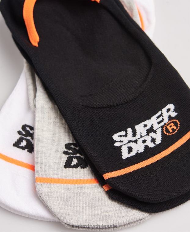 hombres Superdry blanco calcetines deportivos invisibles de algodón orgánico 2R68Z1854