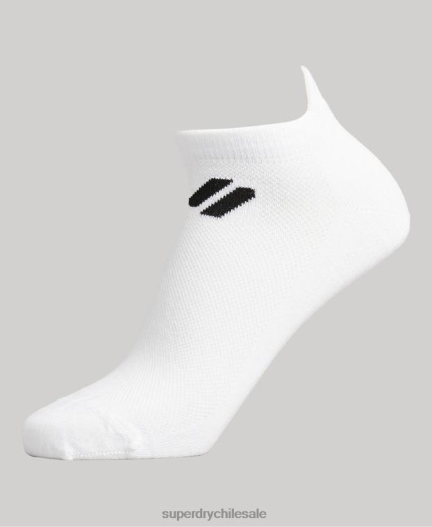 hombres Superdry blanco calcetines tobilleros coolmax 2R68Z1432