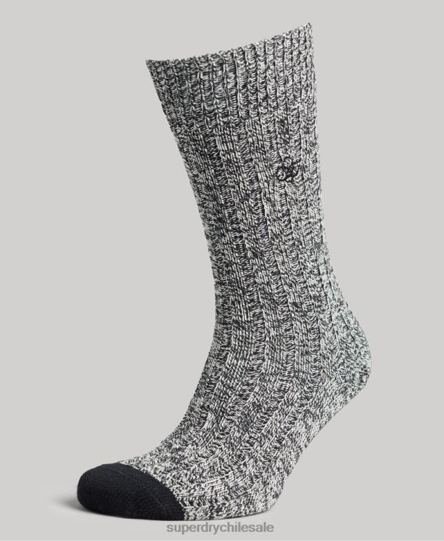 hombres Superdry gris Pack de calcetines torcidos de algodón orgánico 2R68Z1765