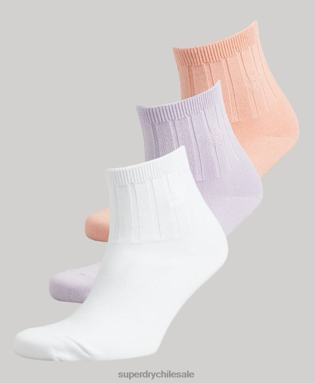 hombres Superdry multi Pack de calcetines tobilleros de algodón orgánico 2R68Z1729