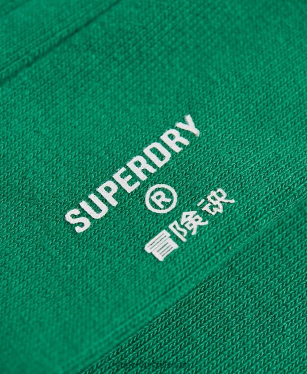 hombres Superdry verde calcetines de canalé casual de algodón orgánico 2R68Z1869