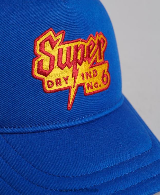 hombres Superdry azul gorra de camionero con gráfico vintage 2R68Z1669