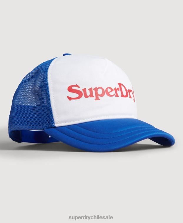 hombres Superdry azul gorra de camionero con gráfico vintage 2R68Z6378