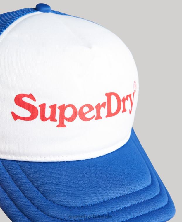 hombres Superdry azul gorra de camionero con gráfico vintage 2R68Z6378