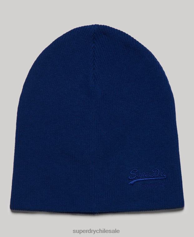 hombres Superdry azul gorro clásico con logo vintage 2R68Z1810