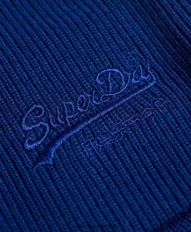 hombres Superdry azul gorro clásico con logo vintage 2R68Z1810