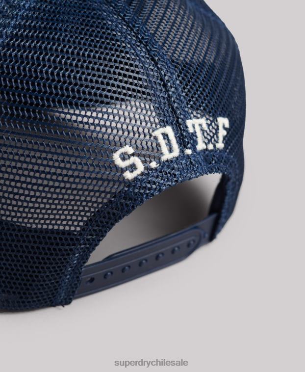 hombres Superdry azul oscuro gorra trucker clásica 2R68Z1735