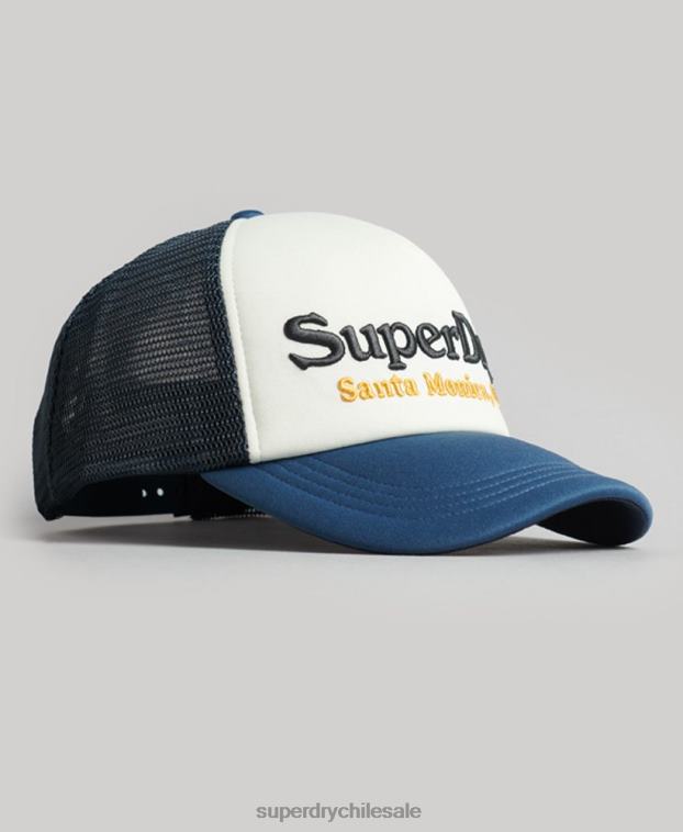 hombres Superdry blanco gorra de camionero vintage 2R68Z1624