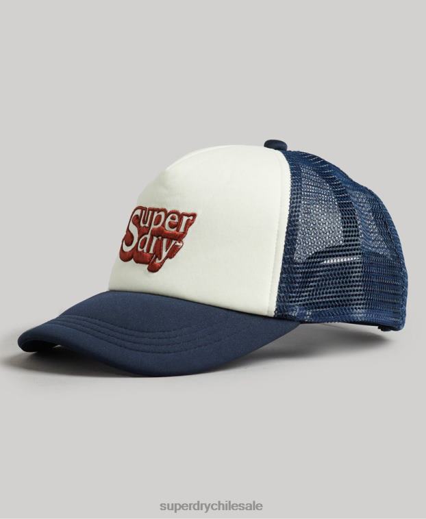 hombres Superdry blanco gorra de camionero vintage 2R68Z1651