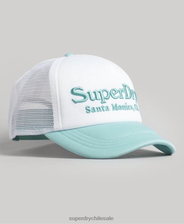 hombres Superdry blanco gorra de camionero vintage 2R68Z1668