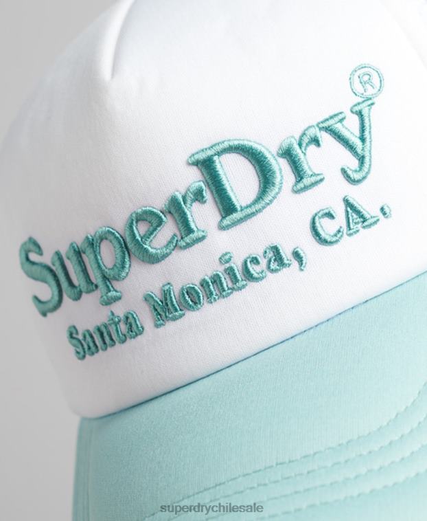 hombres Superdry blanco gorra de camionero vintage 2R68Z1668
