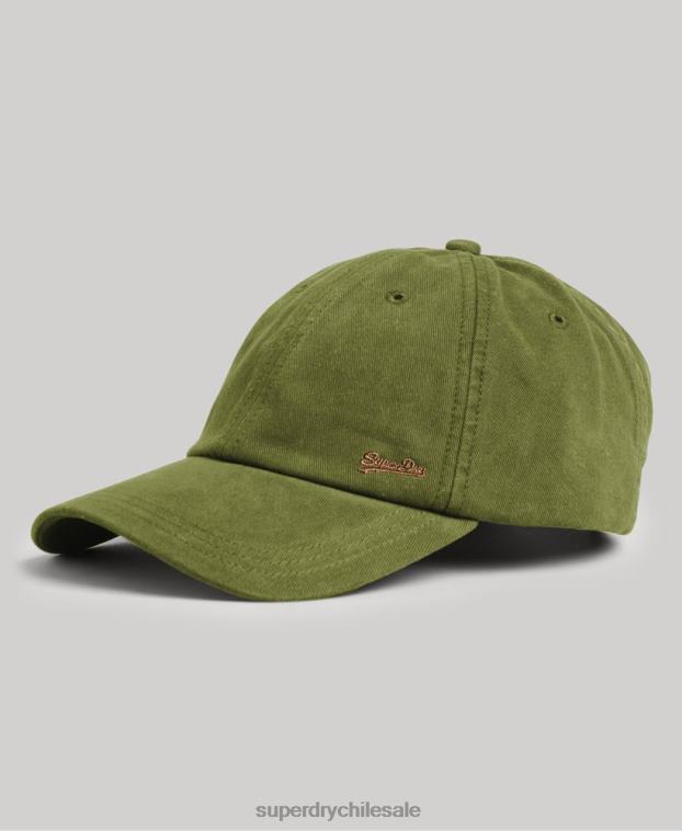 hombres Superdry caqui gorra bordada vintage 2R68Z1615