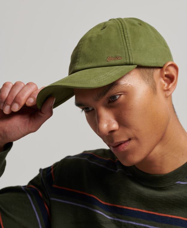 hombres Superdry caqui gorra bordada vintage 2R68Z1615