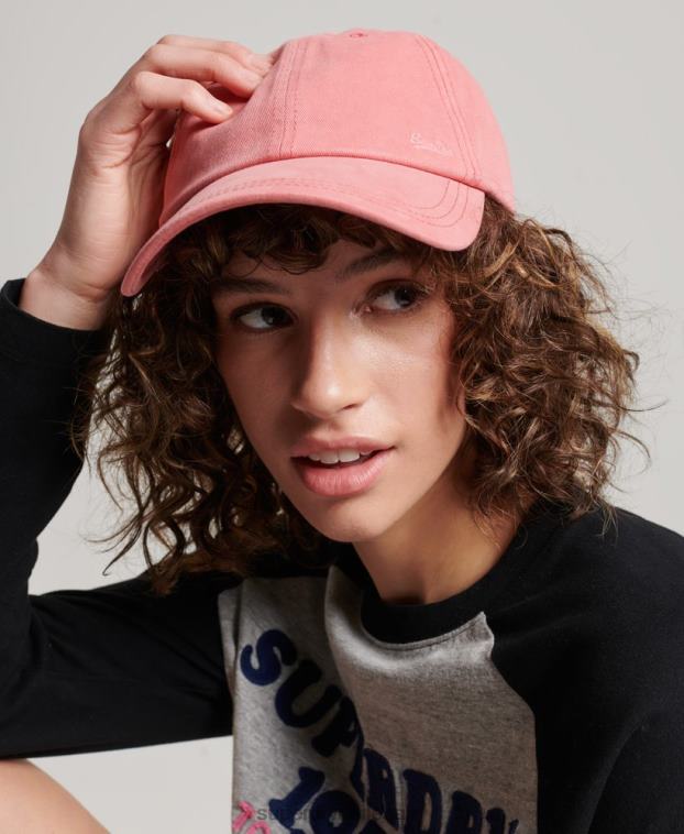 hombres Superdry coral gorra bordada vintage 2R68Z1774