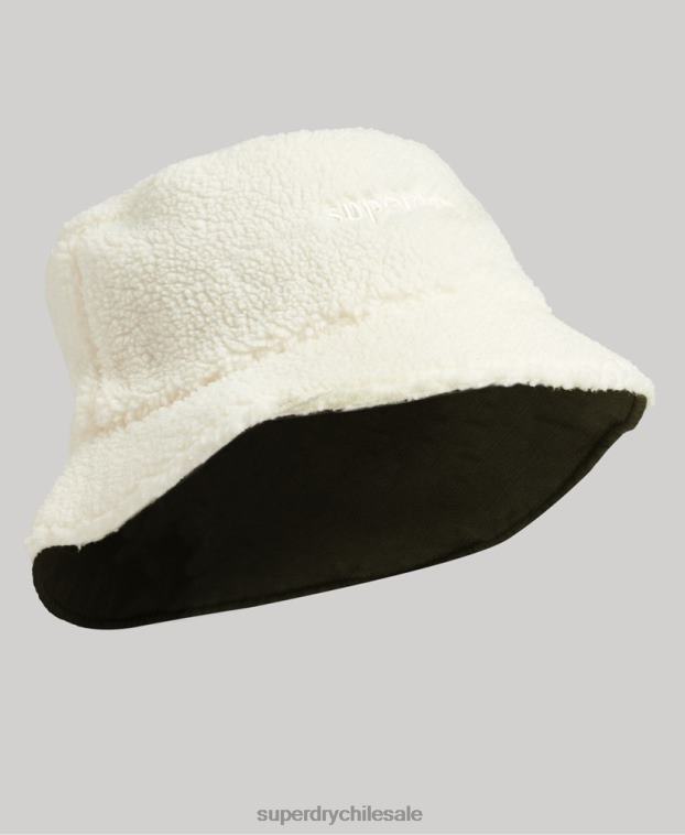 hombres Superdry crema sombrero de pescador de lana 2R68Z1616