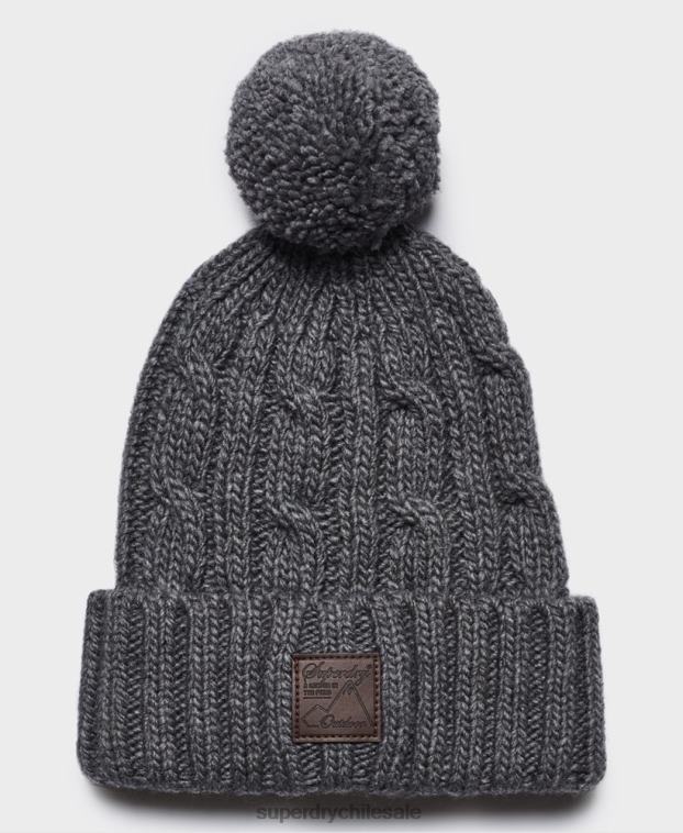 hombres Superdry gris gorro arrastrero 2R68Z1814