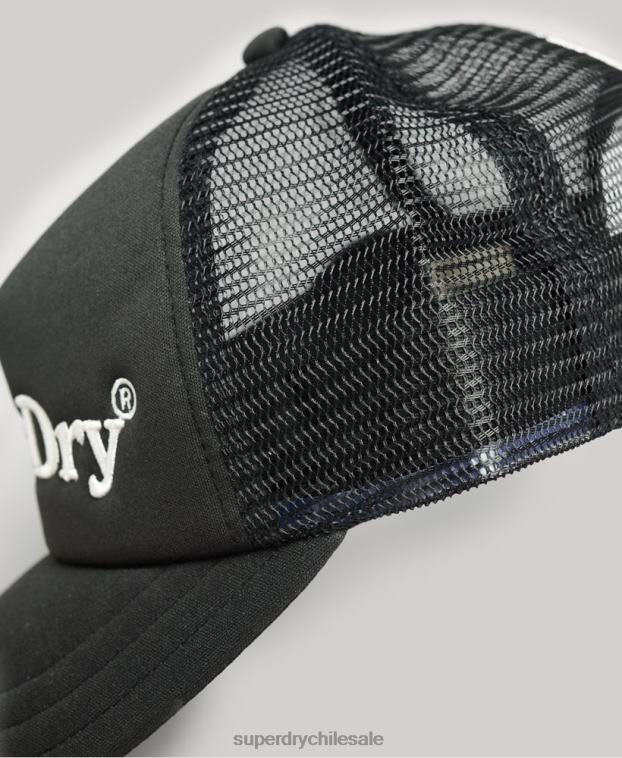 hombres Superdry gris oscuro gorra de camionero con gráfico 2R68Z1708