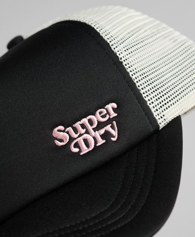 hombres Superdry gris oscuro gorra de camionero marcador 2R68Z1720