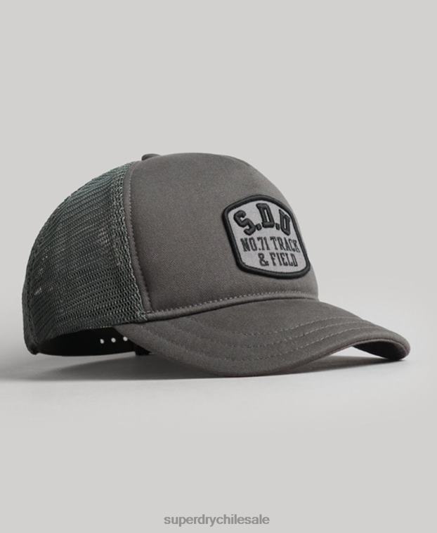 hombres Superdry gris oscuro gorra trucker clásica 2R68Z1603