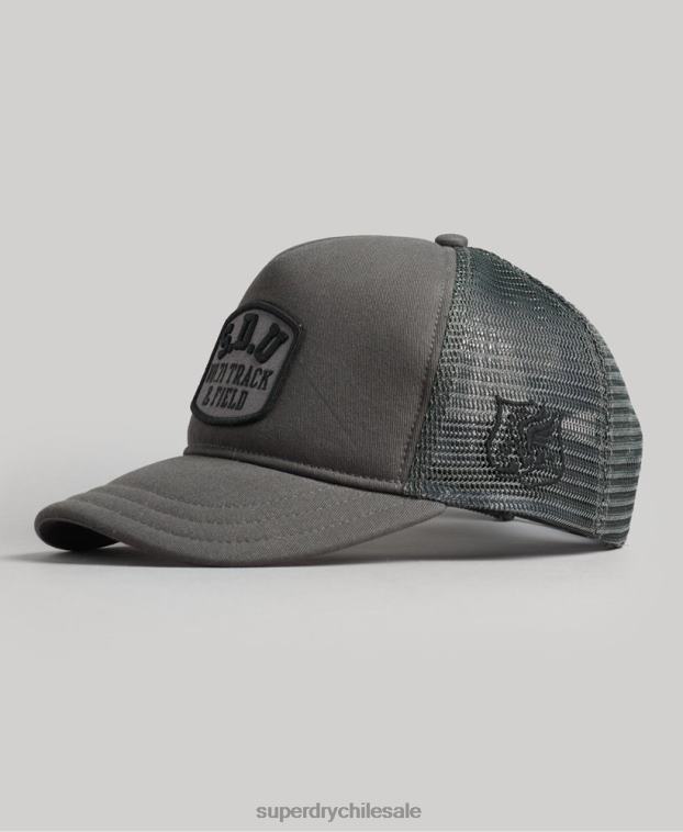 hombres Superdry gris oscuro gorra trucker clásica 2R68Z1603