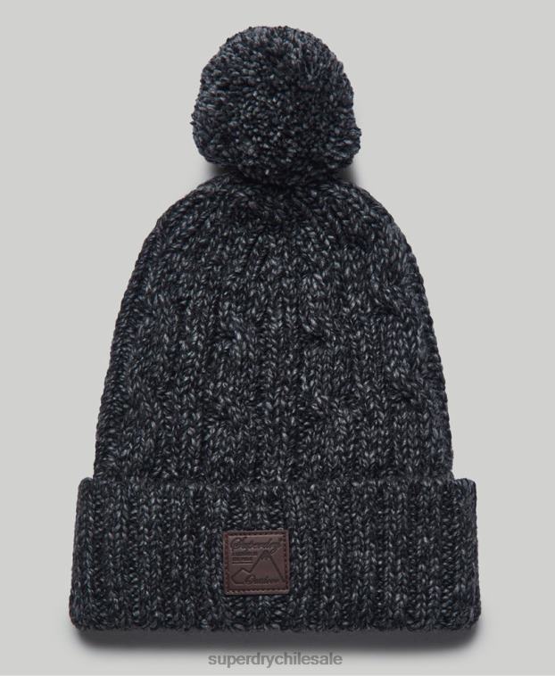 hombres Superdry gris oscuro gorro arrastrero 2R68Z1806