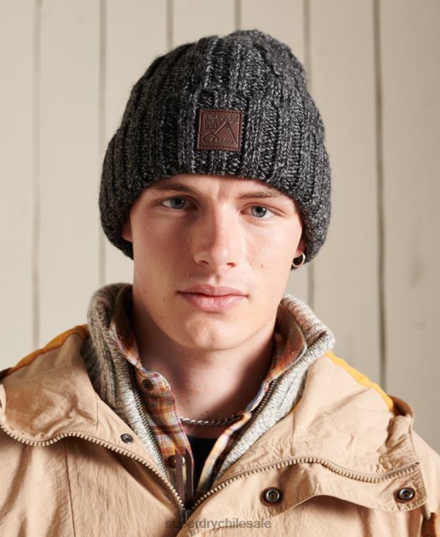 hombres Superdry gris oscuro gorro arrastrero 2R68Z1806