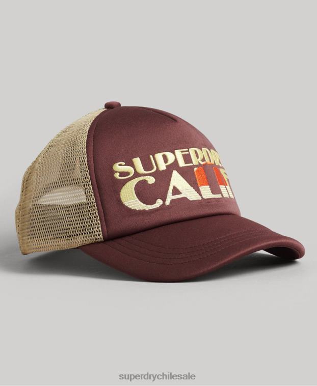 hombres Superdry marrón gorra de camionero vintage 2R68Z1714