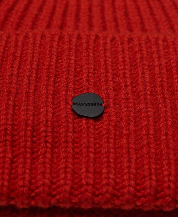 hombres Superdry naranja gorro de canalé premium studios 2R68Z1784