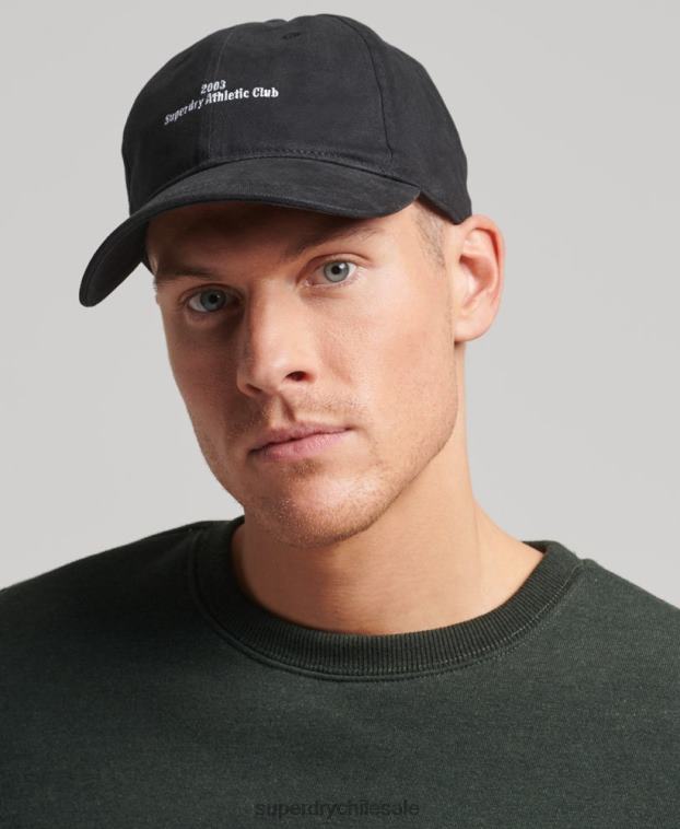 hombres Superdry negro gorra de béisbol esencial 2R68Z1626