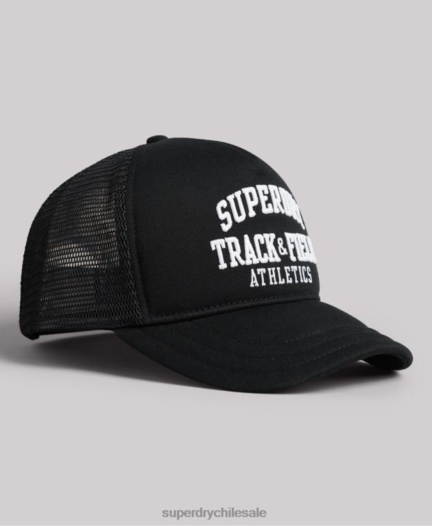 hombres Superdry negro gorra trucker clásica 2R68Z1790