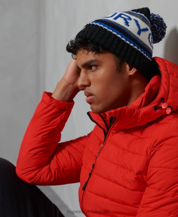 hombres Superdry negro gorro con logo 2R68Z1839