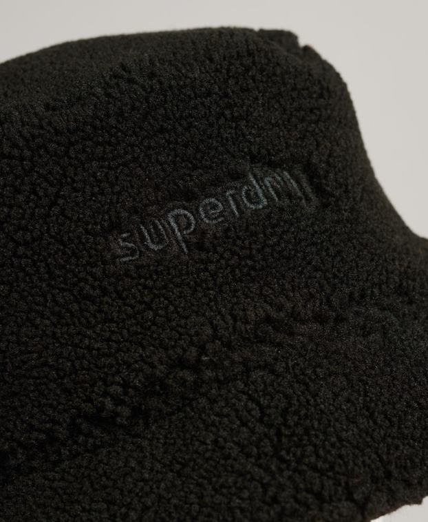 hombres Superdry negro sombrero de pescador de lana 2R68Z1718