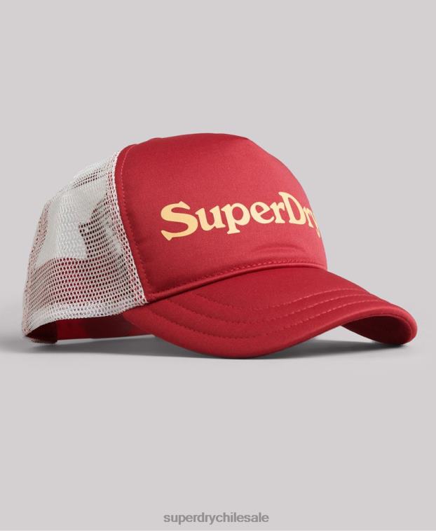 hombres Superdry rojo gorra de camionero con gráfico vintage 2R68Z6367