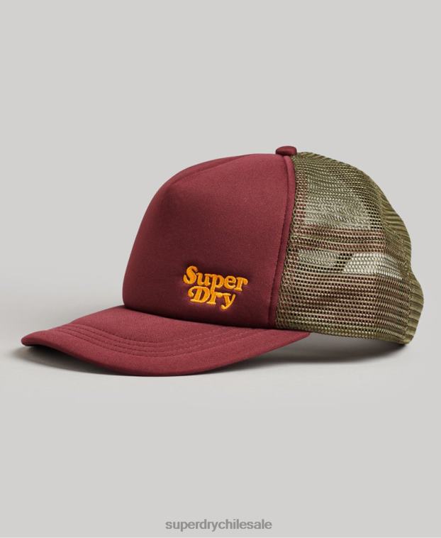 hombres Superdry rojo gorra de camionero marcador 2R68Z1630