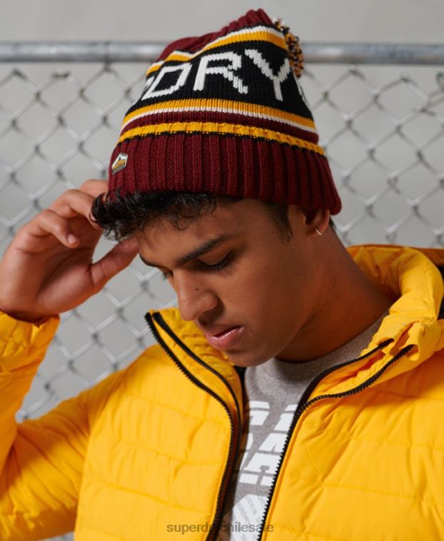 hombres Superdry rojo gorro con logo 2R68Z1838