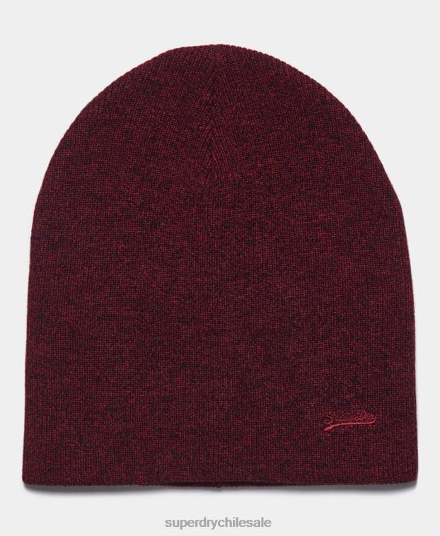 hombres Superdry rojo gorro con logo vintage 2R68Z1792