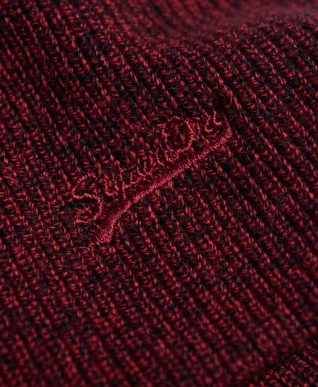 hombres Superdry rojo gorro con logo vintage 2R68Z1792