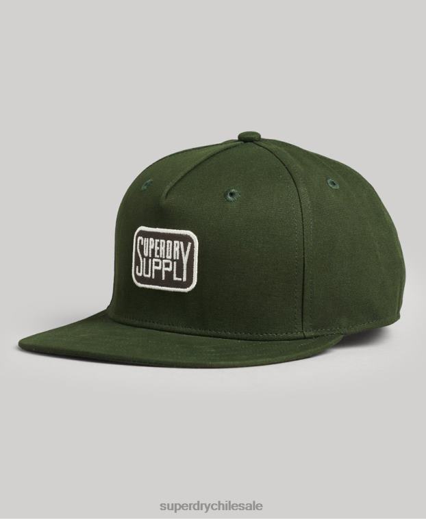 hombres Superdry verde gorra b-boy 2R68Z1746