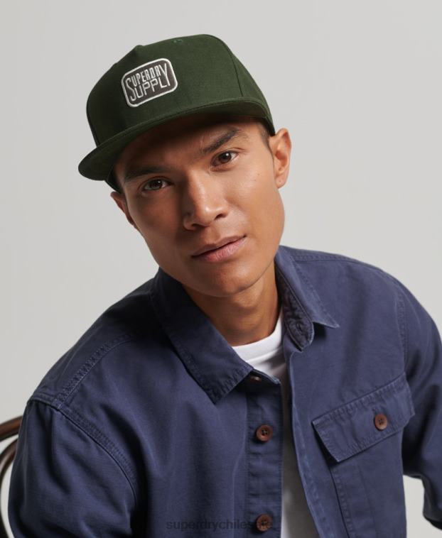 hombres Superdry verde gorra b-boy 2R68Z1746