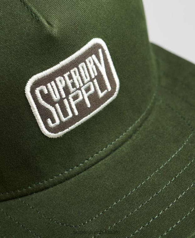 hombres Superdry verde gorra b-boy 2R68Z1746