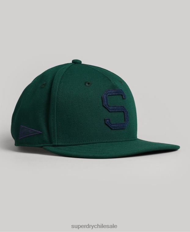 hombres Superdry verde gorra b-boy con gráfico 2R68Z1676