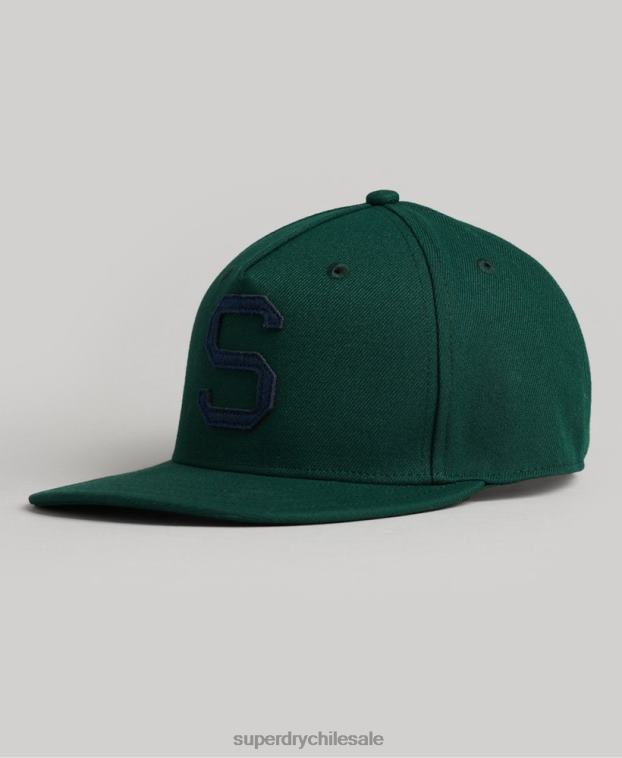 hombres Superdry verde gorra b-boy con gráfico 2R68Z1676