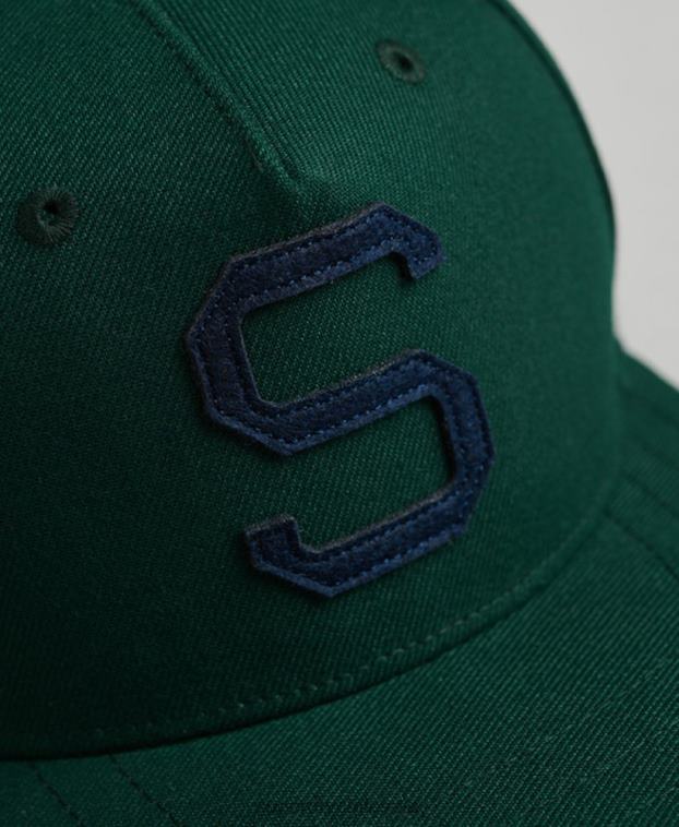 hombres Superdry verde gorra b-boy con gráfico 2R68Z1676