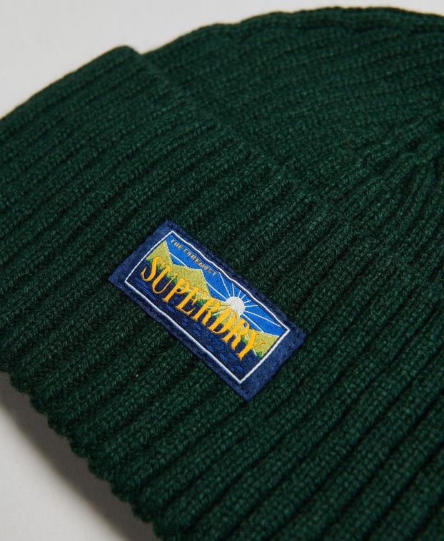 hombres Superdry verde gorro Radar en mezcla de lana 2R68Z1693