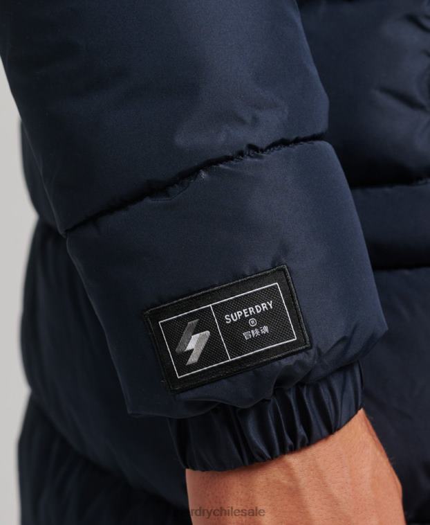 hombres Superdry Armada abrigo largo con capucha y logo 2R68Z4520