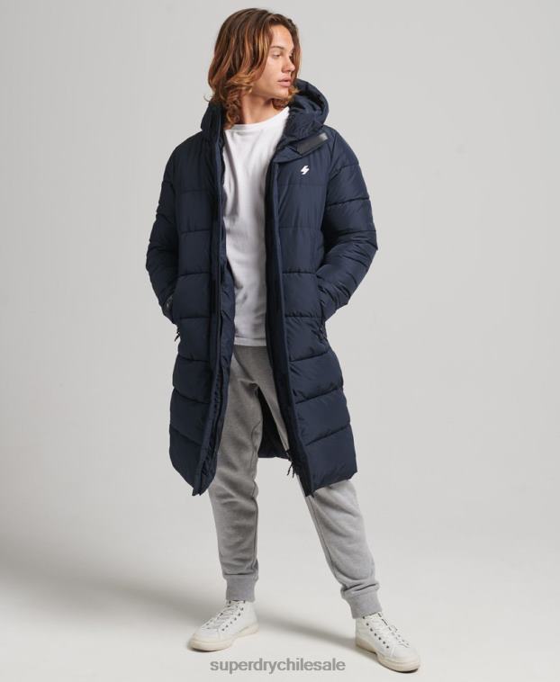 hombres Superdry Armada abrigo largo con capucha y logo 2R68Z4520