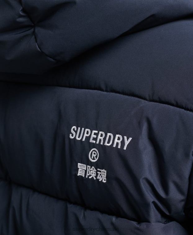 hombres Superdry Armada abrigo largo con capucha y logo 2R68Z4520