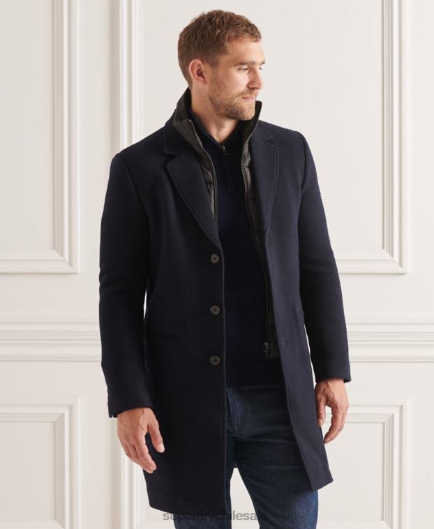 hombres Superdry Armada abrigo studios acolchado de lana 2R68Z1166